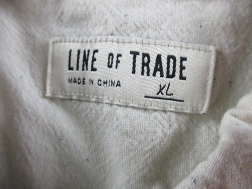 Line of Trade Shirt Mens Extra Large Natural Beige Speckled Stretch Button Up - Picture 5 of 10