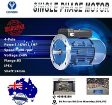 B5 FLANGE 1.1kw/1.5HP 1400rpm motor single-phase 240v REVERSIBLE CSCR shaft 24mm