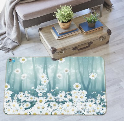 3D White Daisy Petals NAO11331 Game Rug Mat Elegant Photo Carpet Mat Fay