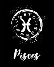 Pisces The Fish BLACK Devoted Compassion Selfless  Zodiac Celestial -MAGNET