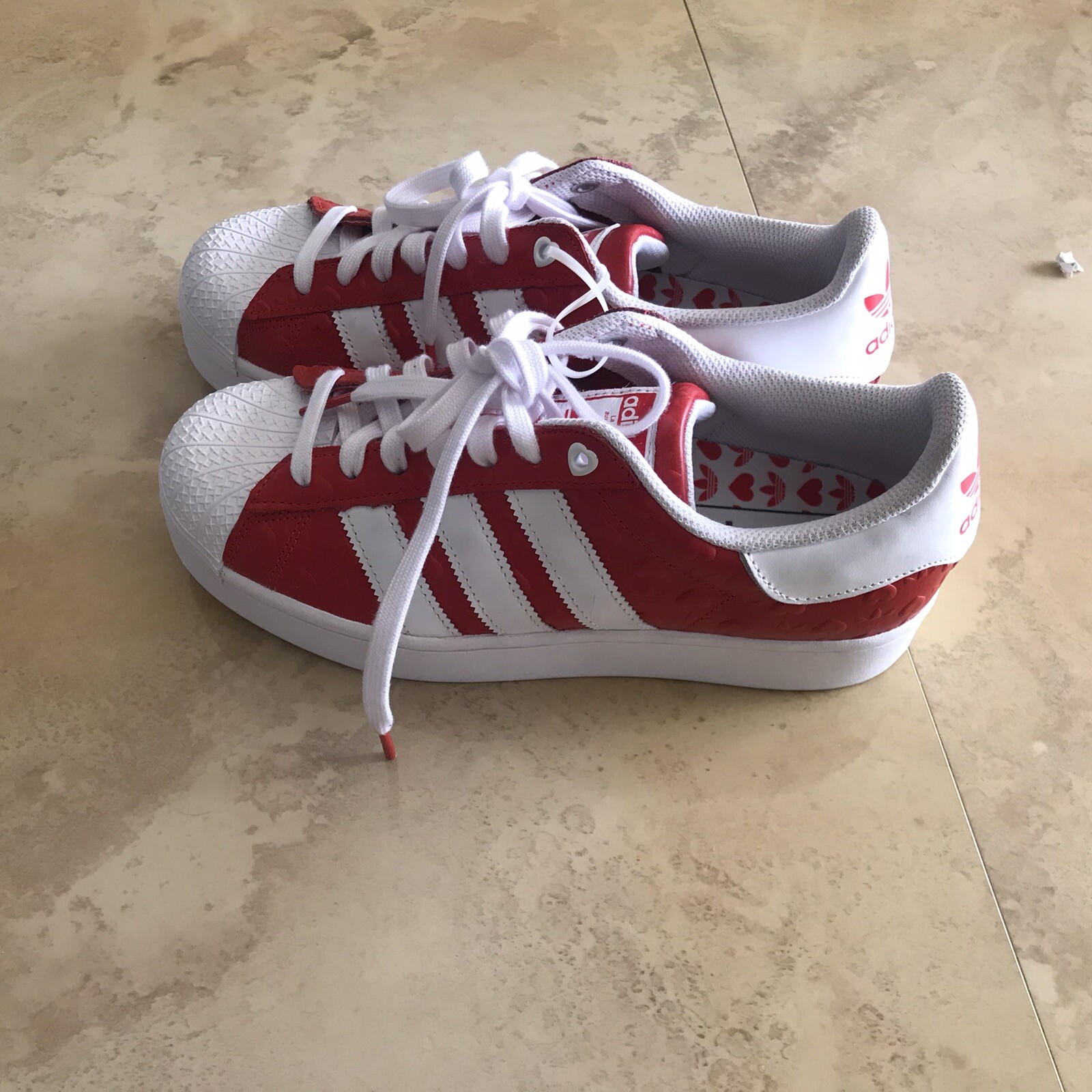 Size 7.5 - adidas Superstar Bold Heart Embossed - Scarlet 2021 for sale  online | eBay