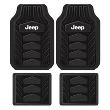 New 4pc JEEP All Weather Pro Heavy Duty Rubber Floor Mats Set Official Licensed
