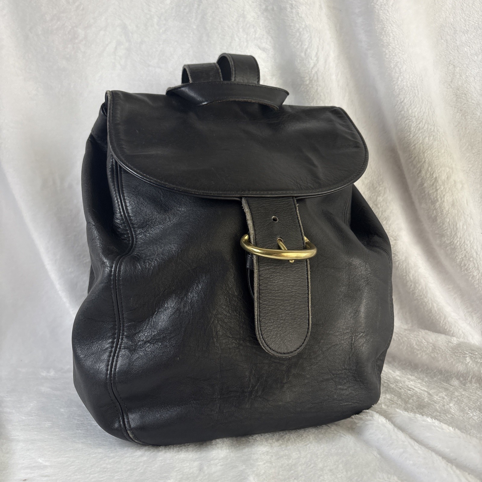 Vintage COACH Soho Back Sac Bag Black Leather Backpack 4134 90s USA