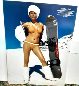 2005 SI Bridget Hall Winter Bikini Snowboard Photo Cutout