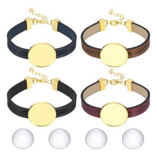 Bracelet Blanks for Jewelry Making 4pcs 25mm Black/Red/Blue/Orange/Gold