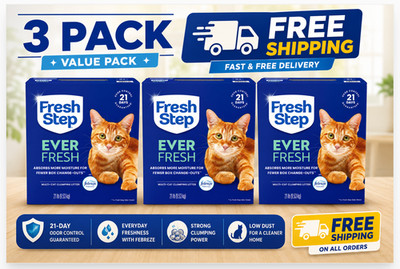 Fresh Step Outstretch Long Lasting Cat Litter Febreze 21 Lb 3 Pack Total 63 lbs