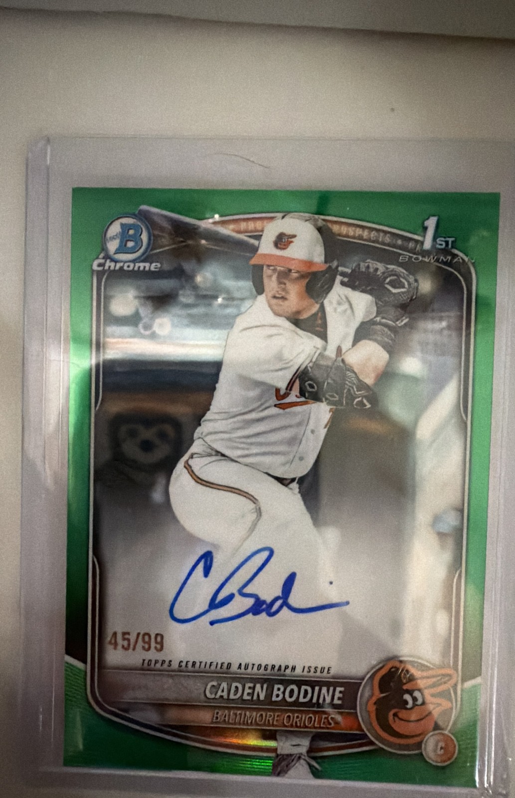 2025 Bowman Draft - Chrome Prospect Auto Caden Bodine Green Refractor /99 (RC)