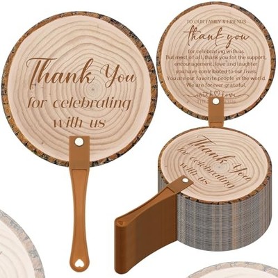 100 Pcs Wedding Hand Fans for Guests Bulk Decorative Plastic Tree Bark