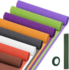 Crepe Paper Streamers 8 Rolls 10 x 98Inch 8 Halloween Colors Crepe Paper Shee...