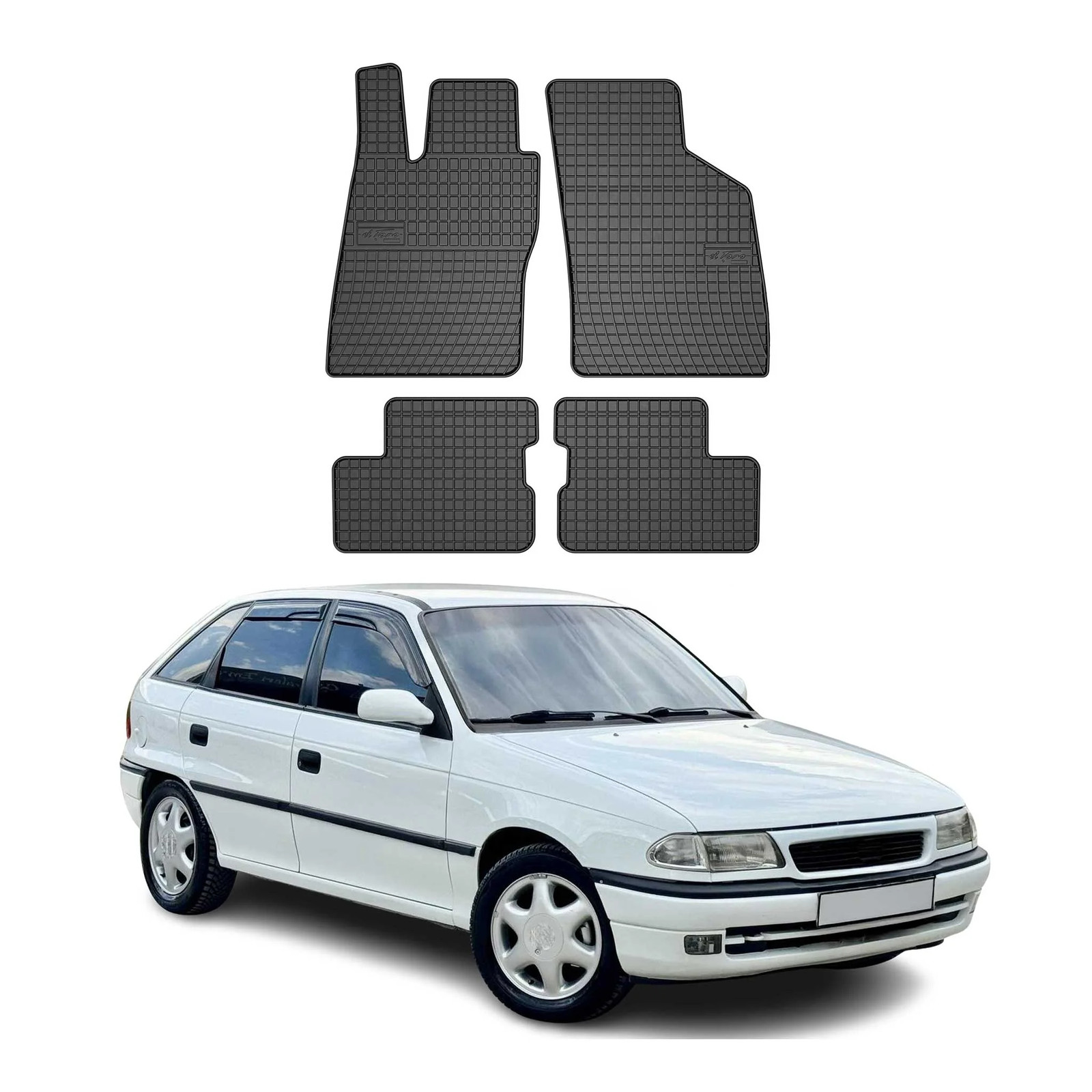 Tapis de sol pour Opel Astra F caoutchouc noir idéal pour affronter la pluie et la boue