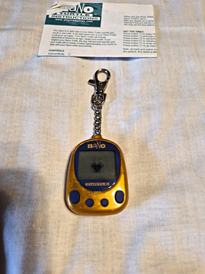 NaNo Turtle Virtual Pet Keychain Electronic Game Gold/Yellow