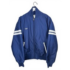 Speedo Men s Vintage Full-zip Quilted Jacket in Blue and White NEW with tag Sz L