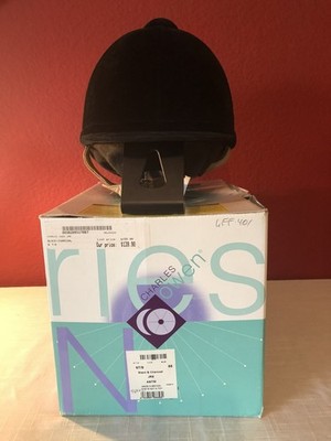 Girl's Super Classy Black Felt Riding Hat By Charles Owen, Size Jr 7-8