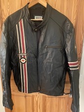 LAMBRETTA MODENAL SIZE L REAL LEATHER BLACK JACKET NEW