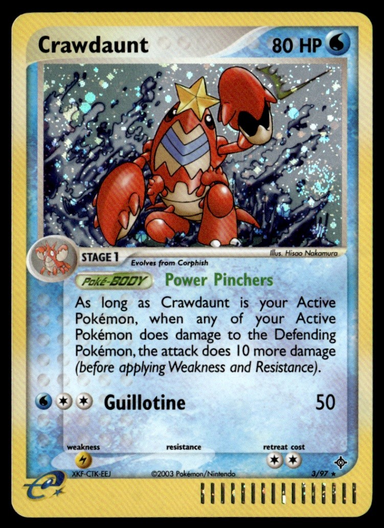 Crawdaunt - Holo Rare Dragon 3/97 NM Pokémon TCG