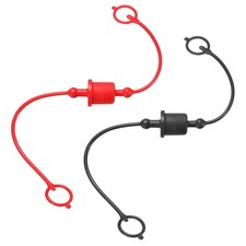 2 Set 1/2 ISO-A Hydraulic Hose Male Dust Cap Female Plug Cover, Red/Black