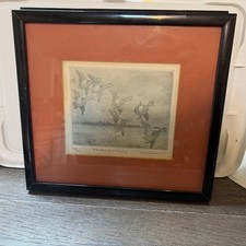 Don Swann Signed Numbered Duck Etchings Pair Southward Bound Blackhead Evening
