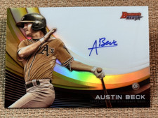 2017 Bowman's Best GOLD REFRACTOR PROSPECT ROOKIE AUTO Austin Beck 06/50