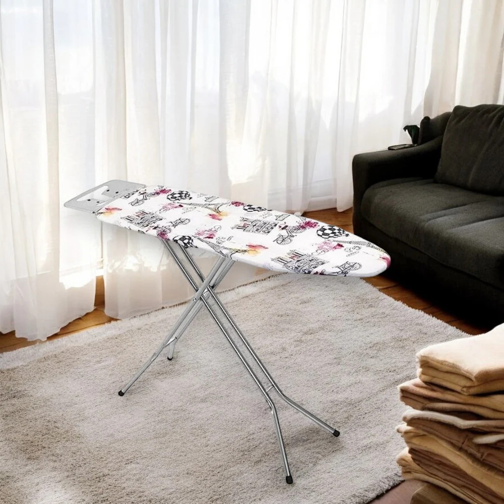 Asse da stiro in acciaio con ripiano a rete 105x30xH89 cm con fermo sicurezza - 2