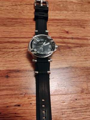 Aquaswiss Bolt L Stainless Steel Black Dial Analog Wristwatch Rubber Band