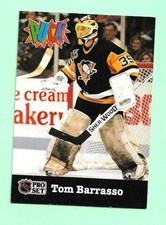 (1) TOM BARRASSO 1991-92  # 22 PROSET SABRES PUCK CANDY INSERT CARD (M4477)