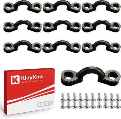 10-Pack Nylon Pad Eye Plate Rigging Kit with U Hook and Kayak Eyelets for Deck T