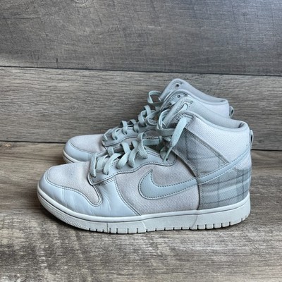 Nike Dunk High SE DV0826-100 Mens 9 Basketball Shoes Mint Plaid Athletic Sneaker
