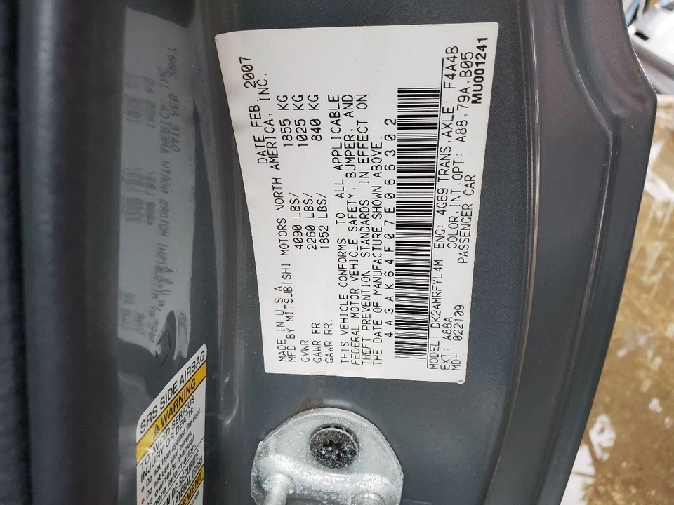 Used A/C Compressor fits: 2007 Mitsubishi Eclipse 2.4 Grade A - Image 3 of 4