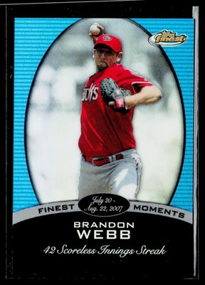 2008 Finest-Finest Moments Blue #98/299 Brandon Webb #FM-BW Arizona