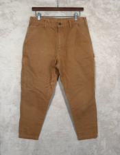 Carhartt Duck Dungaree Fit Carpenter Pants Mens Size 32 Brown Workwear