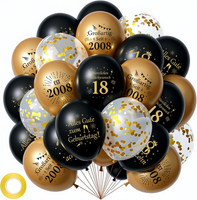 42 StüCk Deko 18. Geburtstag Luftballons Set - 18 Geburtstagsdeko Schwarz Gold B