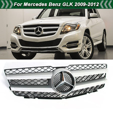 Silver Front Grill Grille Wemblem For Mercedes Benz Glk-class Glk350 2009-2012