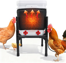 Heated Chicken Waterer,3 Gallon Chicken Poultry Water Heater with Stand for Wint