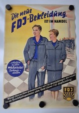 Plakat FDJ Kleidung Hemd Mode HO Konsum Reklame Propaganda 1958 Original DDR A1