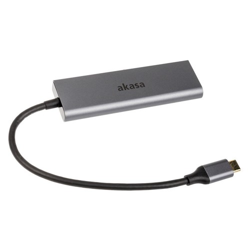 Akasa USB Type C - 4 x Type A - silber