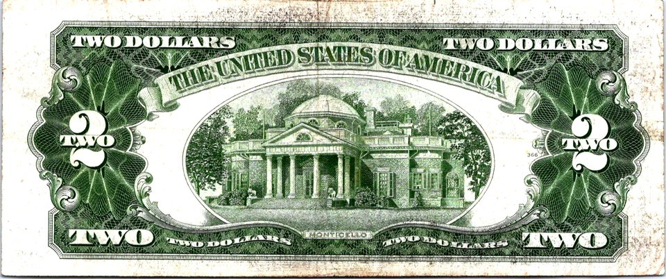 1928-F $2 "RED SEAL" Licitación Legal VF-Fr. 1508 Foto 2 de 3