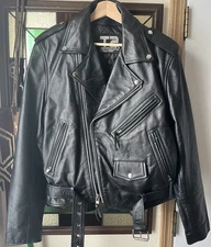 T2 TERMINATOR 2 Leather Jacket UNIVERSAL 3D Battle Across Time Sz 40 EXC (RARE)