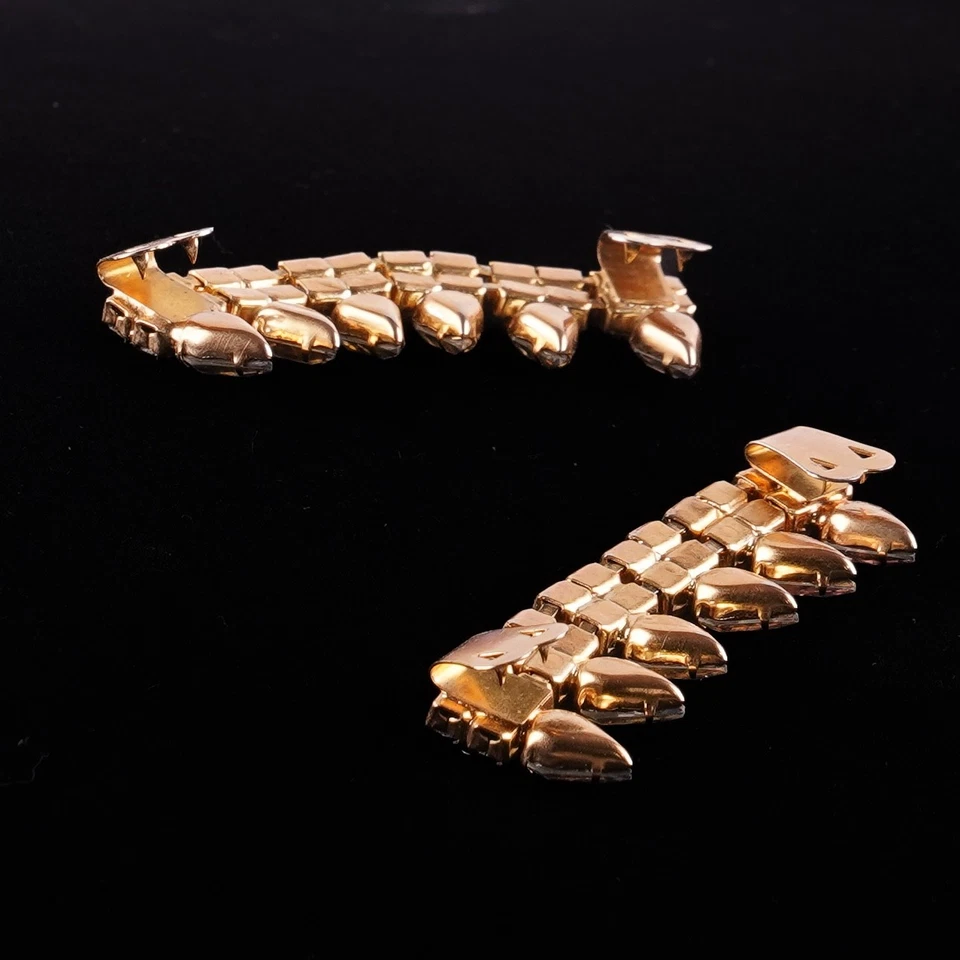 Clips para zapatos de cristal iridiscente aurora boreal tono dorado de colección años 40 Foto 3 de 3