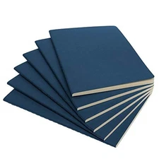 A5 Notebooks - Lined Books with 92 pages, 5.5" x 8.3" (Navy, 6 pack)