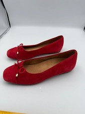Vionic Klara Women's Size 10 M Casual Red Suede Flats Shoes With Bow