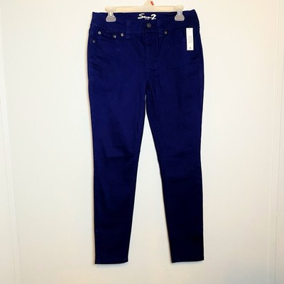 SEVEN7 STARLETTE SKINNY BLUE  JEANS SIZE 8, NWT Signature Stitch Pockets