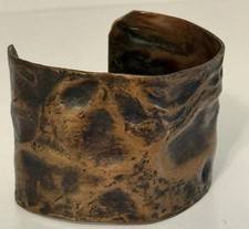 Wide Copper Bracelet Cuff Hammered
