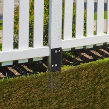 U-Shaped Carbon Steel Post Base Holder for Concrete Foundations - Black