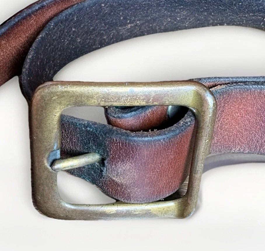 Bolso de cuero vintage con marco de metal broche de trabajo, pátina marrón ~ principios de 1900’s Foto 3 de 4