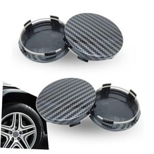 Car Wheel Center Hub Cover, 60MM/2.36In OD 56MM/2.2In 4 PCS Carbon Fiber Black
