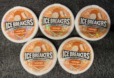 5 pk Ice Breakers Orange Cream Pop Sugar Free Mints Limited Edition 1.5 oz
