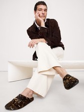 Banana Republic Men's 8 Leather Essential Clog Printed Haircalf Leather NEW 