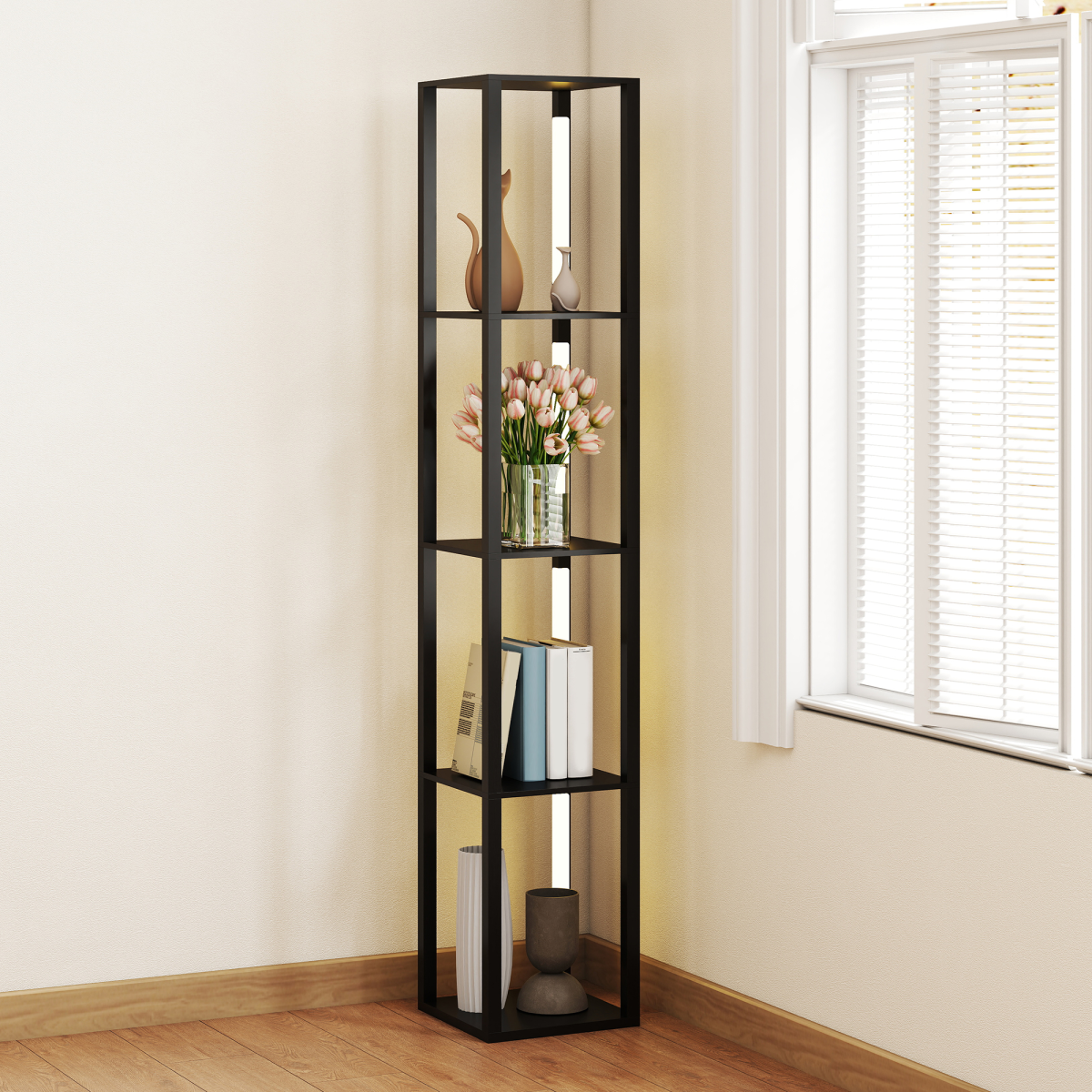 Rackhams Black Floor Lamp For Living Room, Standing Lamp With Foot Switch, - Image 2