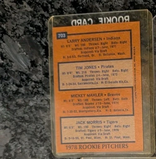 1978 Topps Rookie Lot Trammell, Morris, Whitaker, Parrish Tigers, W/ Dale Murphy - Image 4 of 4