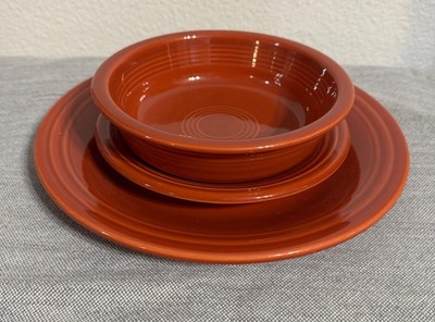 Retired Fiestaware 3 Piece Place Setting Persimmon Made in USA